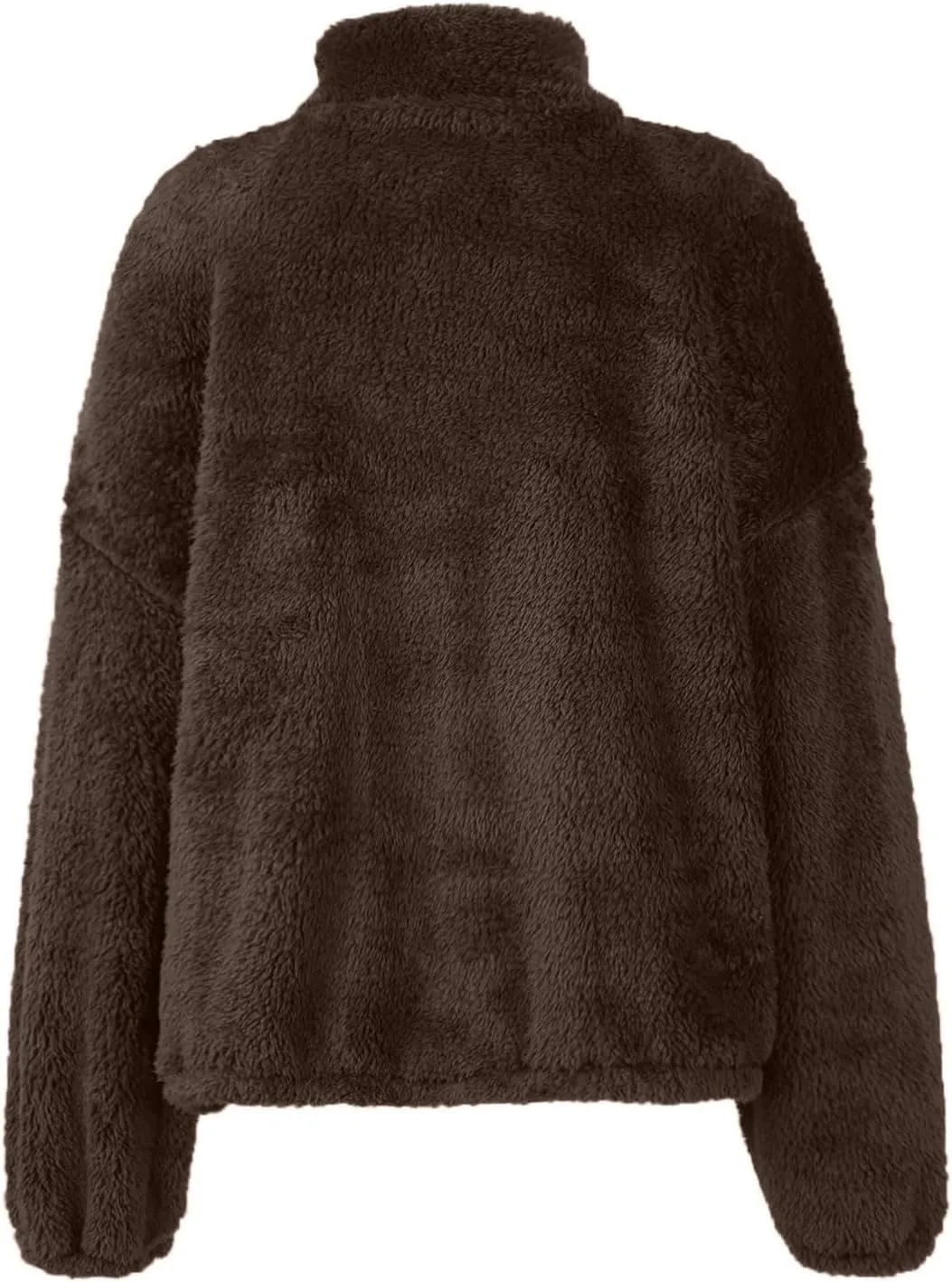 1/4 Zip Sherpa Pullover Womens Fuzzy Fleece Half Zip Pullover Oversized Zip Up Hoodie Quarter Zip Cropped Sweatshirt
