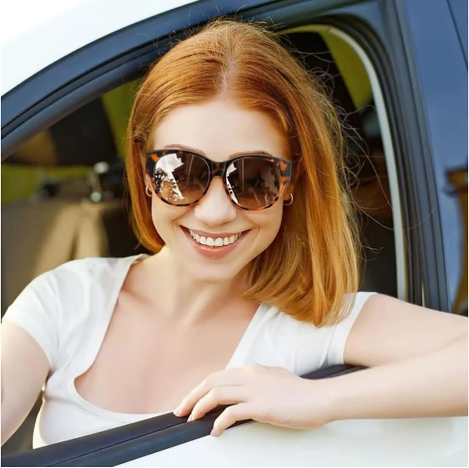 2025 New Oversized Cat Eye Sunglasses Polarized UV400 Protection, Women Oversized Sun Glasses Myopia-friendly