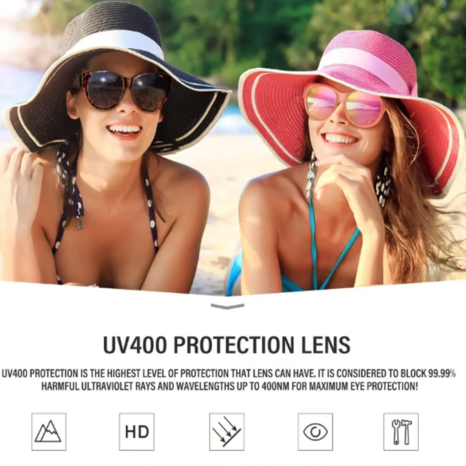2025 New Oversized Cat Eye Sunglasses Polarized UV400 Protection, Women Oversized Sun Glasses Myopia-friendly