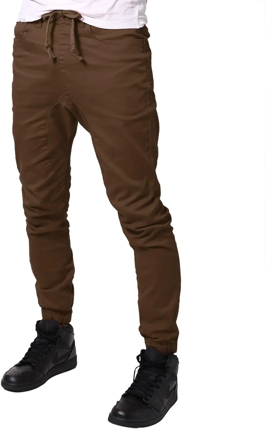 Allsense Men's Slim-Fit Twill Drop-Crotch Jogger Pants