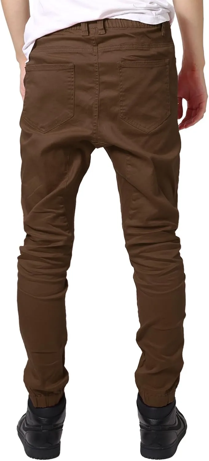 Allsense Men's Slim-Fit Twill Drop-Crotch Jogger Pants