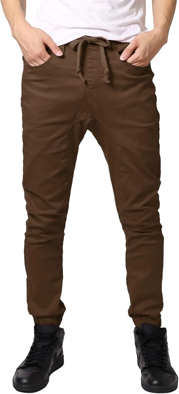 Allsense Men's Slim-Fit Twill Drop-Crotch Jogger Pants