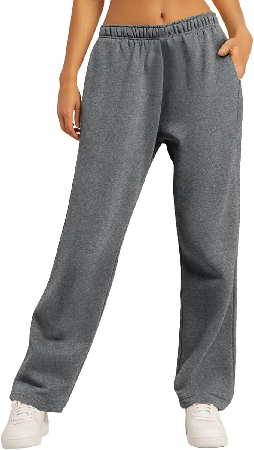 Aniywn Baggy Wide Leg Sweatpants for Women Joggers Workout Lounge with Pockets Yoga Pant Causal Drawstring High Waist Joggers