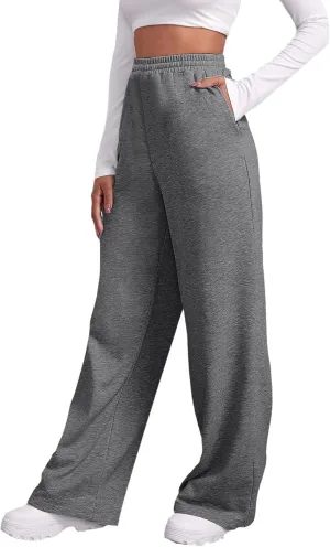 Aniywn Baggy Wide Leg Sweatpants for Women Joggers Workout Lounge with Pockets Yoga Pant Causal Drawstring High Waist Joggers