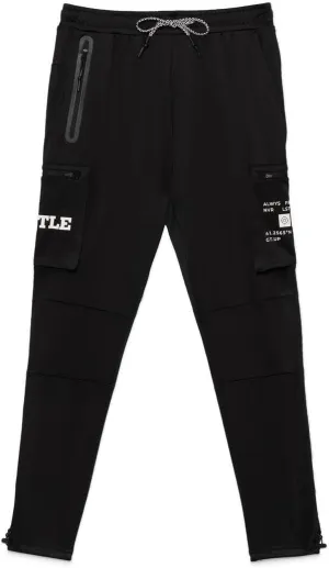 Battle Sports Mens Cargo Pants Casual Joggers Drawstring Sweatpants with 4 Pockets Workout Athletic Track Pants