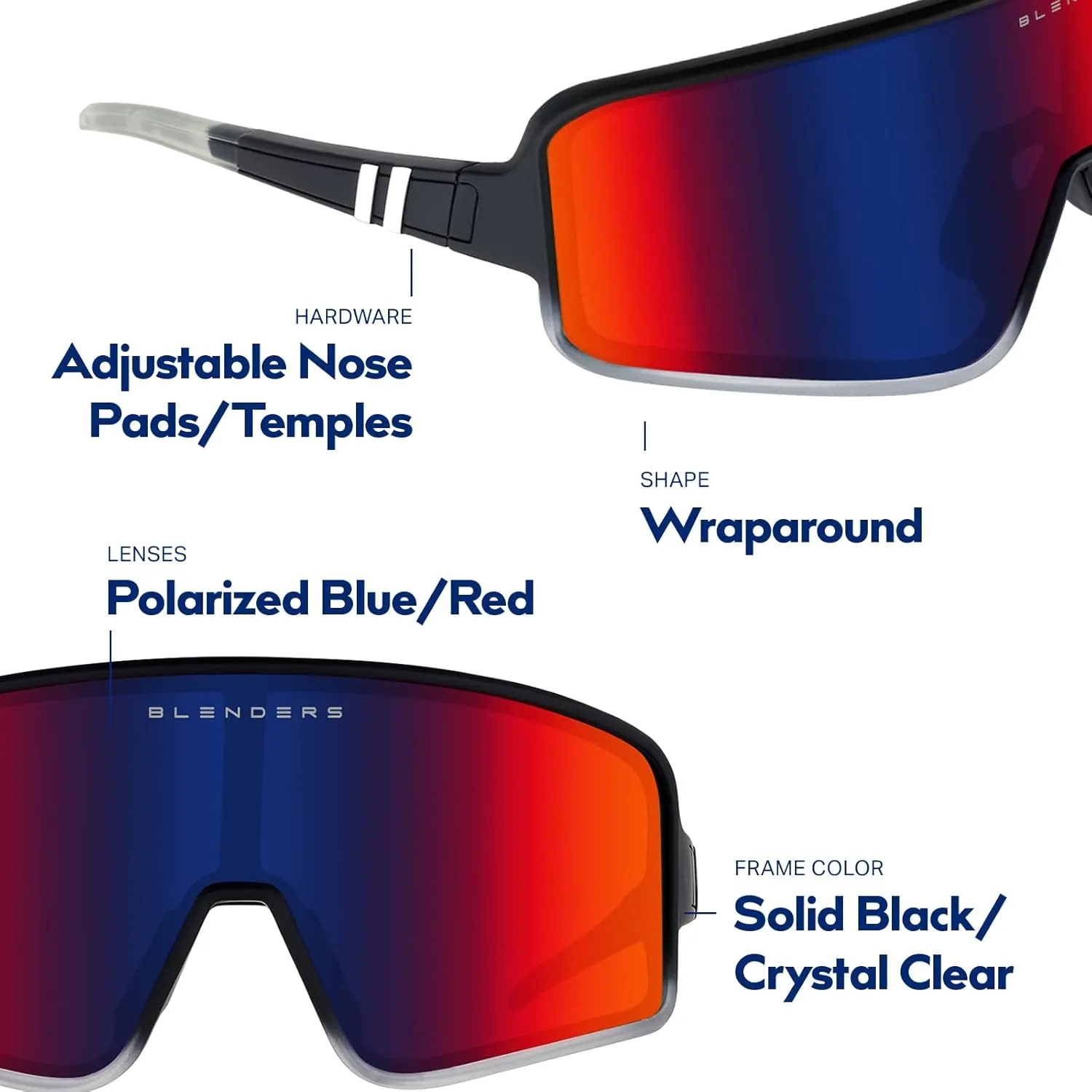 Blenders Eyewear Eclipse X2– Polarized Sunglasses – Wrap-Around Lens – 100% UV Protection – For Men & Women