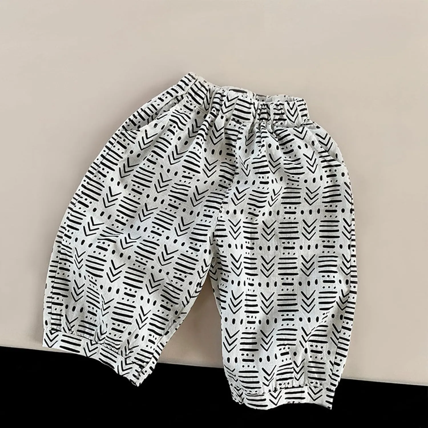 Boys' Cotton Linen Harem Bloomers Pants for Baby Toddler Striped Bloomer Elastic Basic Harem Pants Joggers 0 Months 24 Months