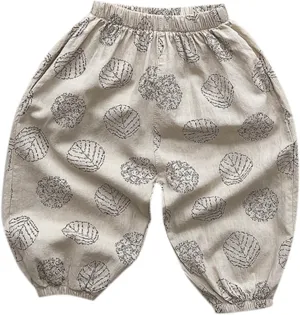 Boys' Cotton Linen Harem Bloomers Pants for Baby Toddler Striped Bloomer Elastic Basic Harem Pants Joggers 0 Months 24 Months
