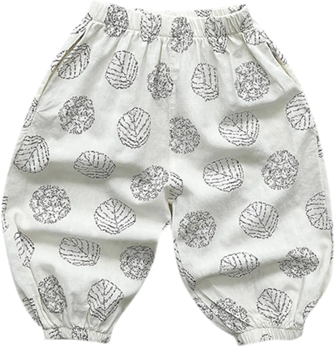 Boys' Cotton Linen Harem Bloomers Pants for Baby Toddler Striped Bloomer Elastic Basic Harem Pants Joggers 0 Months 24 Months