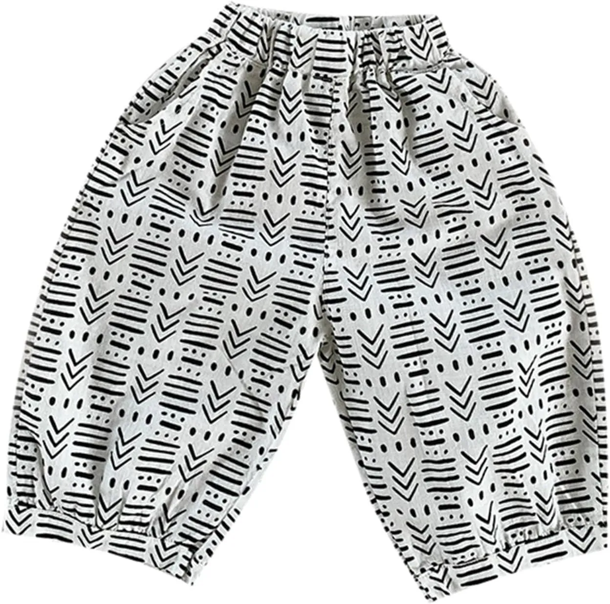 Boys' Cotton Linen Harem Bloomers Pants for Baby Toddler Striped Bloomer Elastic Basic Harem Pants Joggers 0 Months 24 Months
