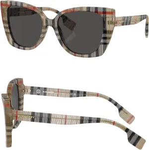 BURBERRY BE4323F Square Shape Sunglasses With Eyewear Kit Bundle - Sun Glasses with High Bridge Fit - Women's Designer Sunglasses
