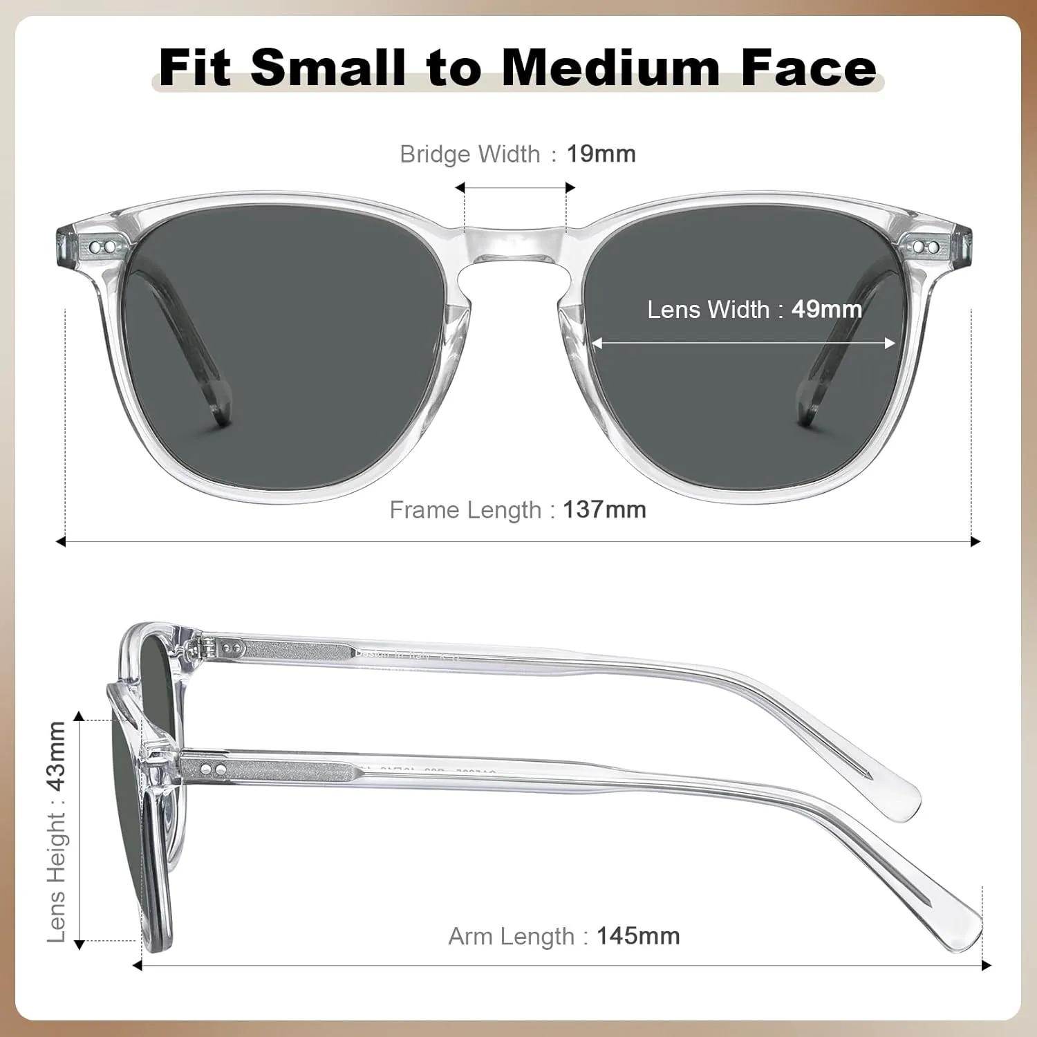 CARFIA Retro Polarized Sunglasses for Women Small and Medium Face UV Protection, Handcrafted Acetate Frame Sunnies CA5285