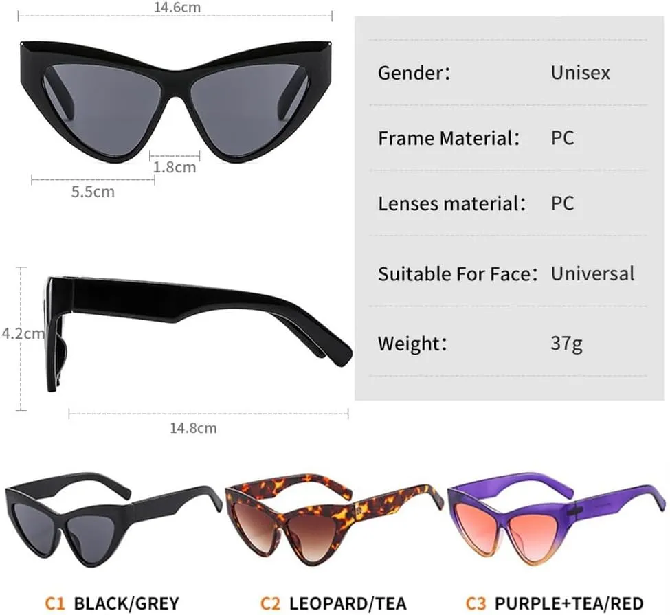 Cat Eye Sunglasses Women Vintage Shades Luxury Female Sun Glasses UV400