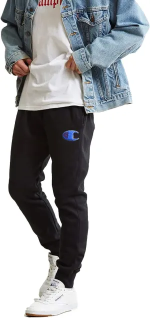 Champion Men's Reverse Weave Joggers, Chenille C Logo Blue