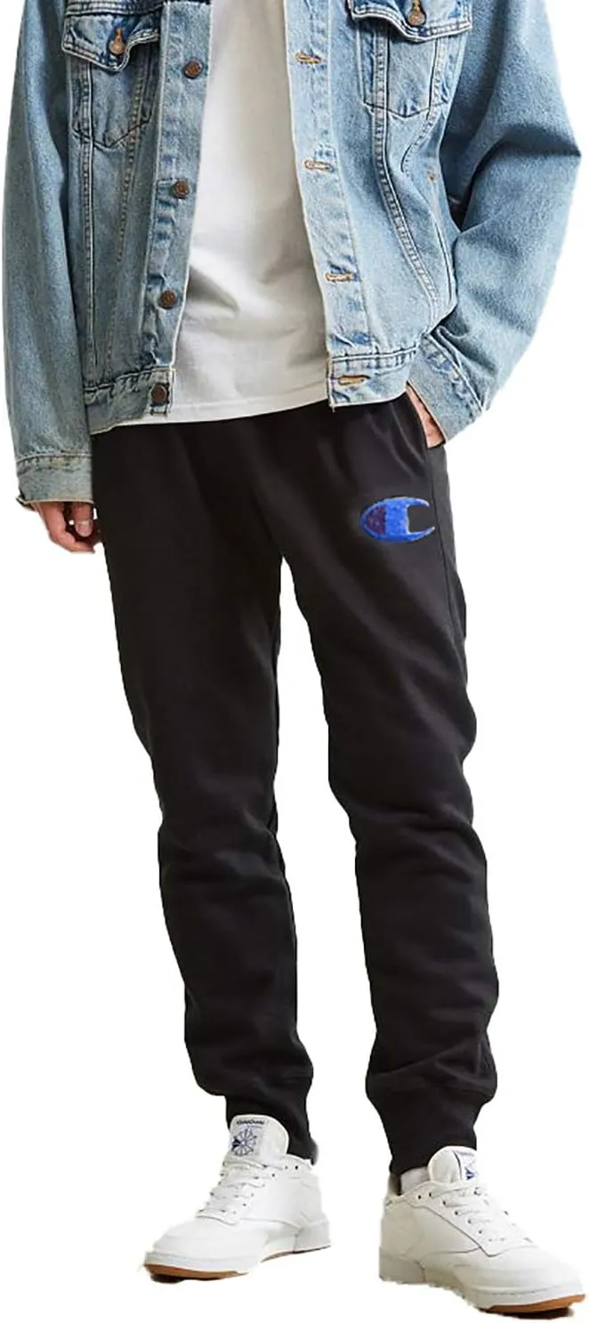 Champion Men's Reverse Weave Joggers, Chenille C Logo Blue