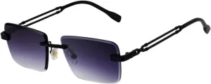 Classic Small Rectangle Rimless Sunglasses for Men Luxury Vintage Outdoor Uv400