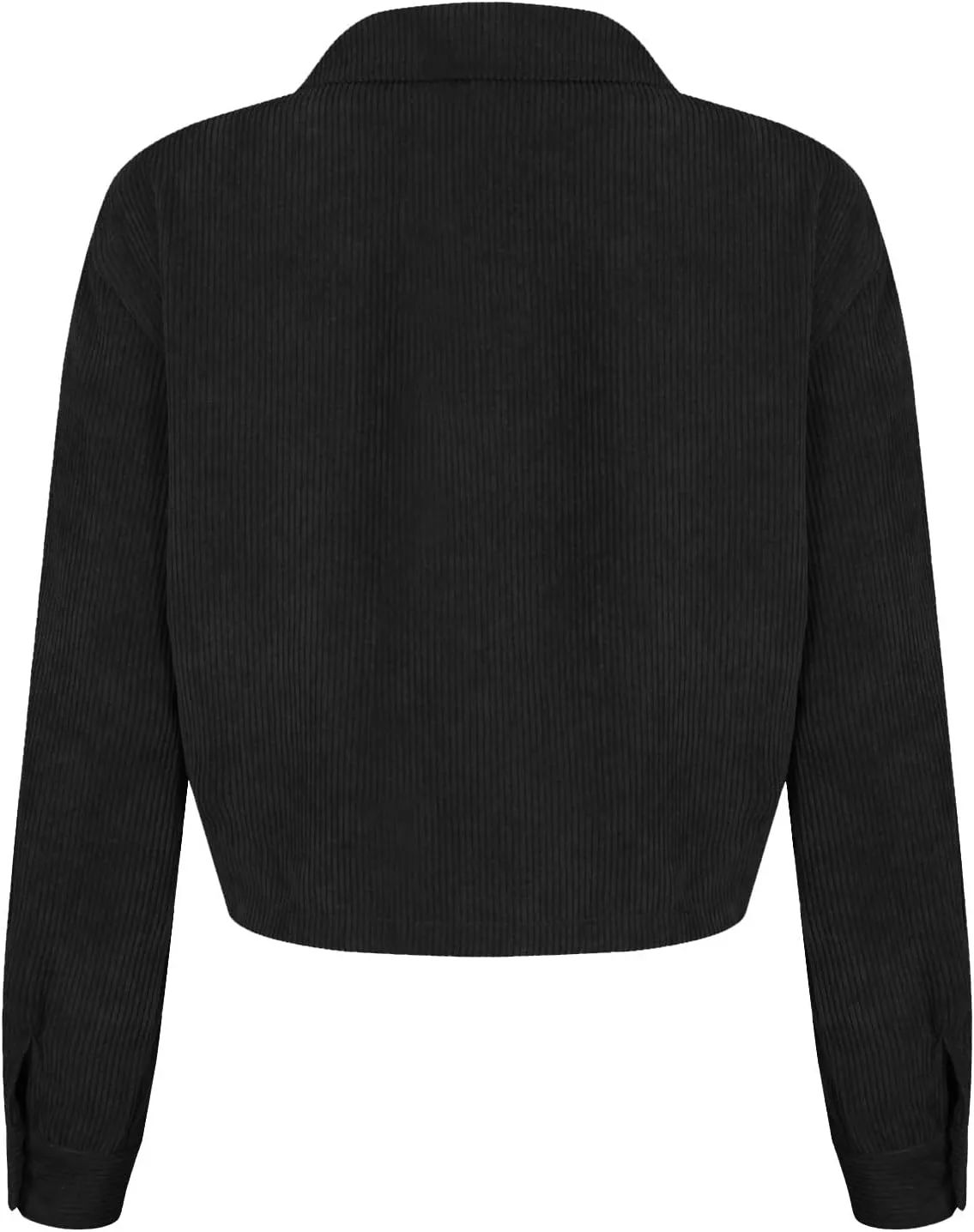 Corduroy Jacket Women Trendy Button Down Shacket Cropped Jacket Soft Long Sleeve Fall Outerwear with Pockets