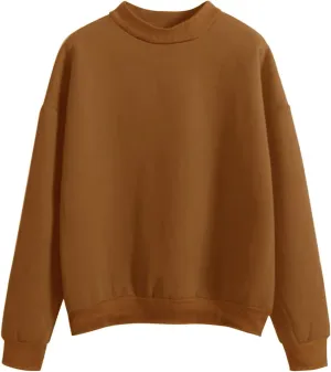 Crewneck Long Sleeve Shirts Oneck Custom Logo Knitted Pullovers Thick Autumn Winter Loose Long Sleeve Tops 2024