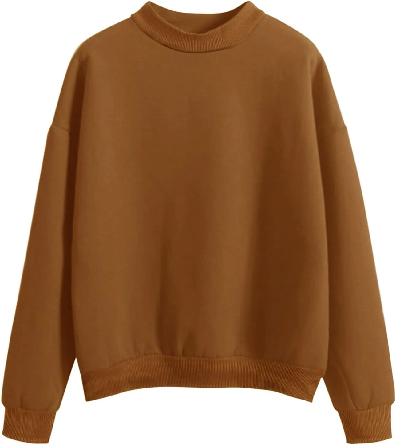 Crewneck Long Sleeve Shirts Oneck Custom Logo Knitted Pullovers Thick Autumn Winter Loose Long Sleeve Tops 2024