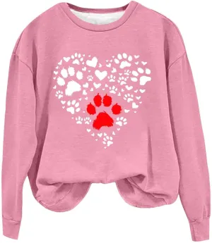Crewneck Sweatshirts Women Casual Loose Fit Long Sleeve Love Printed Pullover Tops 2024 Fashion Graphic Fleece Clothes