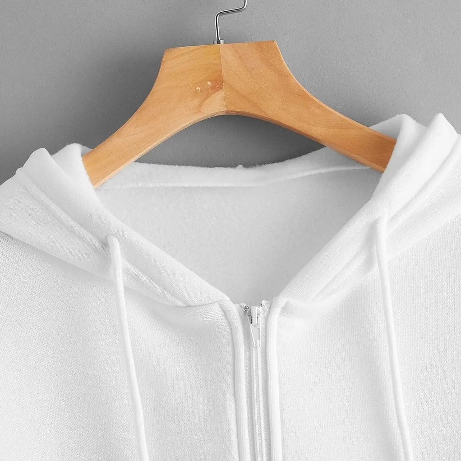 Cropped Zip Up Hoodie Women Cotton Fleece Casual Long Sleeve Hooded Cropped Sweatshirts Oversized Jacket Sweater