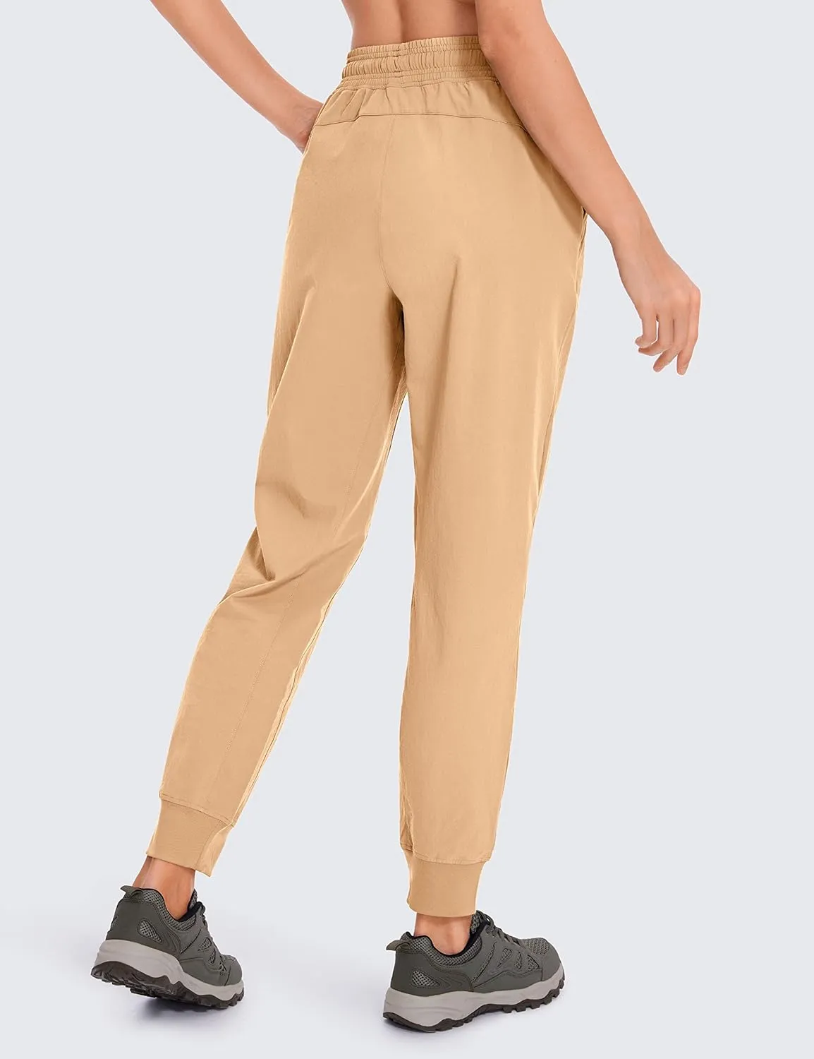 CRZ YOGA Womens Joggers Waterproof Outdoor Golf Athletic Lightweight Hiking Pants with Zipper Pockets 27"