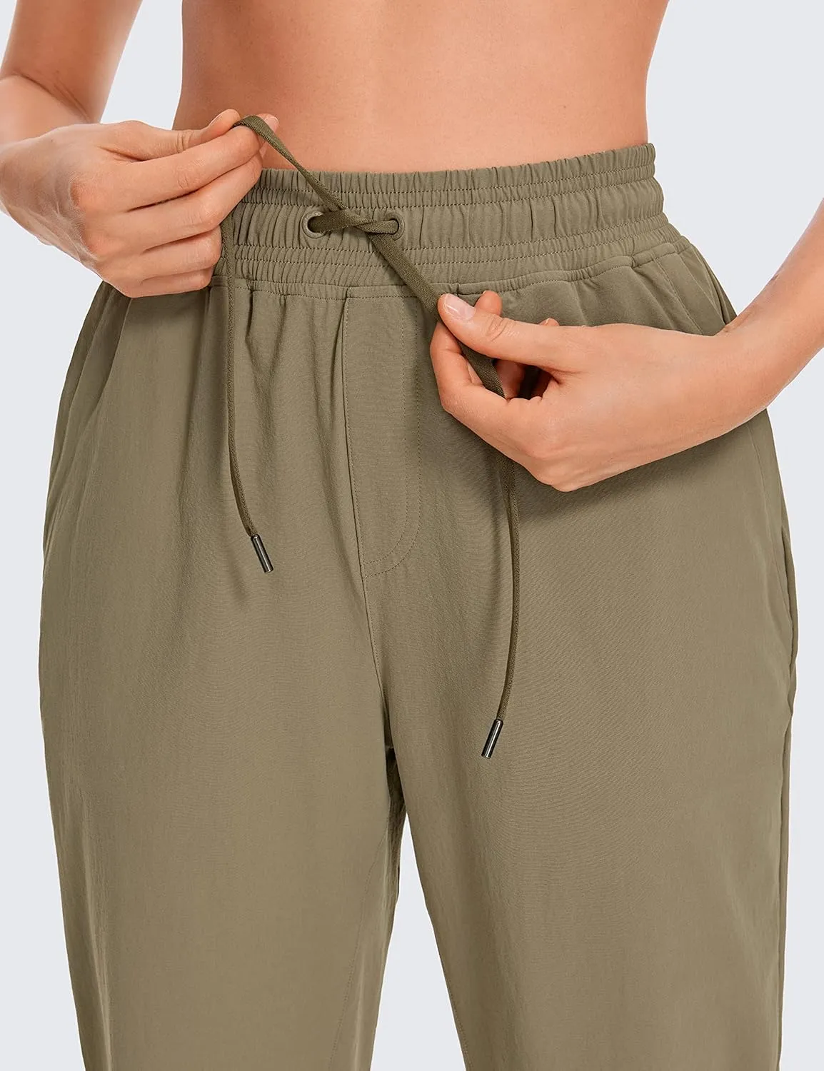 CRZ YOGA Womens Joggers Waterproof Outdoor Golf Athletic Lightweight Hiking Pants with Zipper Pockets 27"