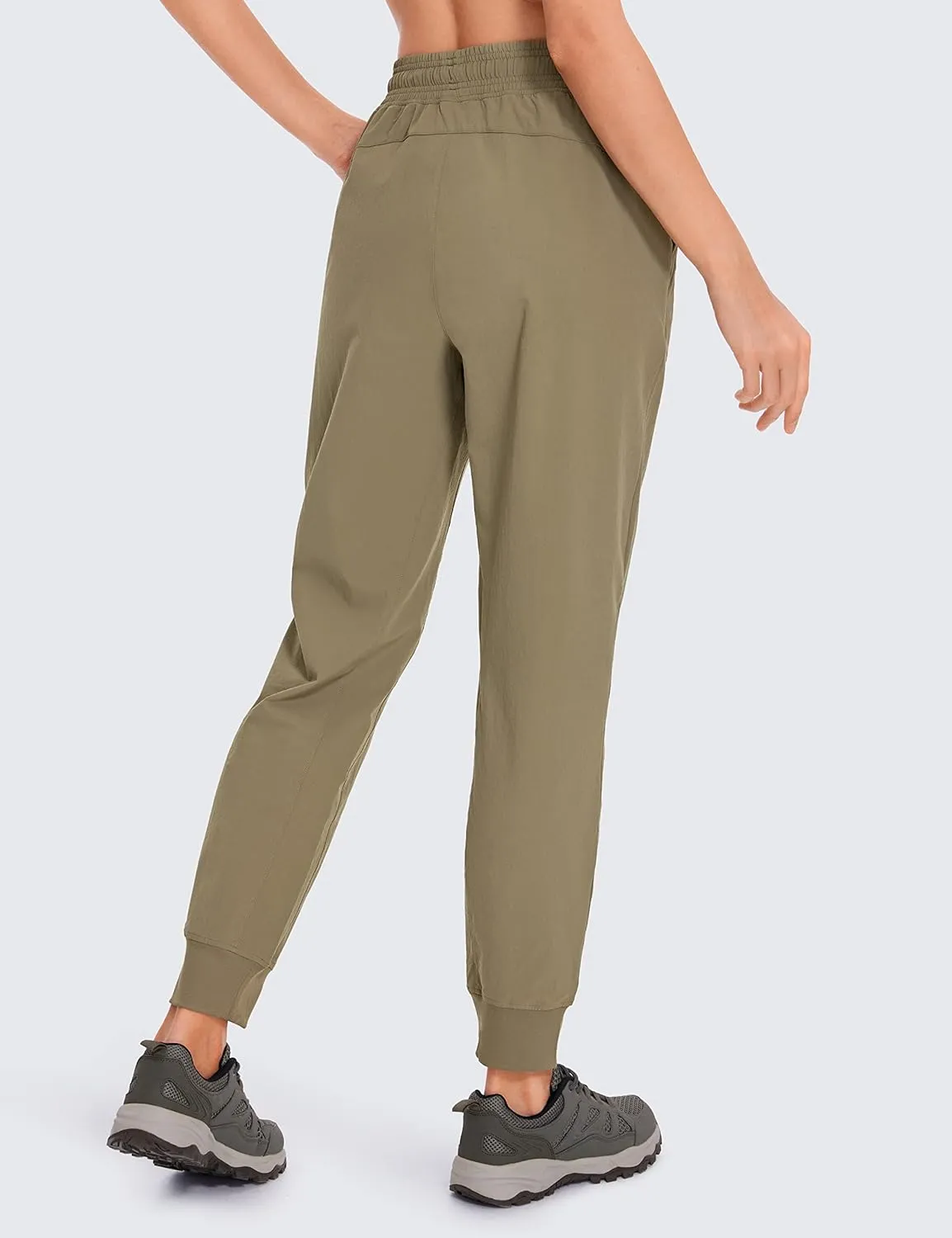 CRZ YOGA Womens Joggers Waterproof Outdoor Golf Athletic Lightweight Hiking Pants with Zipper Pockets 27"