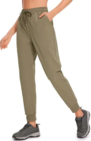 CRZ YOGA Womens Joggers Waterproof Outdoor Golf Athletic Lightweight Hiking Pants with Zipper Pockets 27"