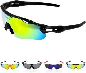 Cycling Glasses for Men Women Youth, UV Protection Sports Sunglasses for Running Climbing Bike Baseball Softball Golf