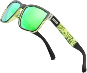 DUBERY Vintage Polarized Sunglasses for Men Women Retro Square Sun Glasses D518