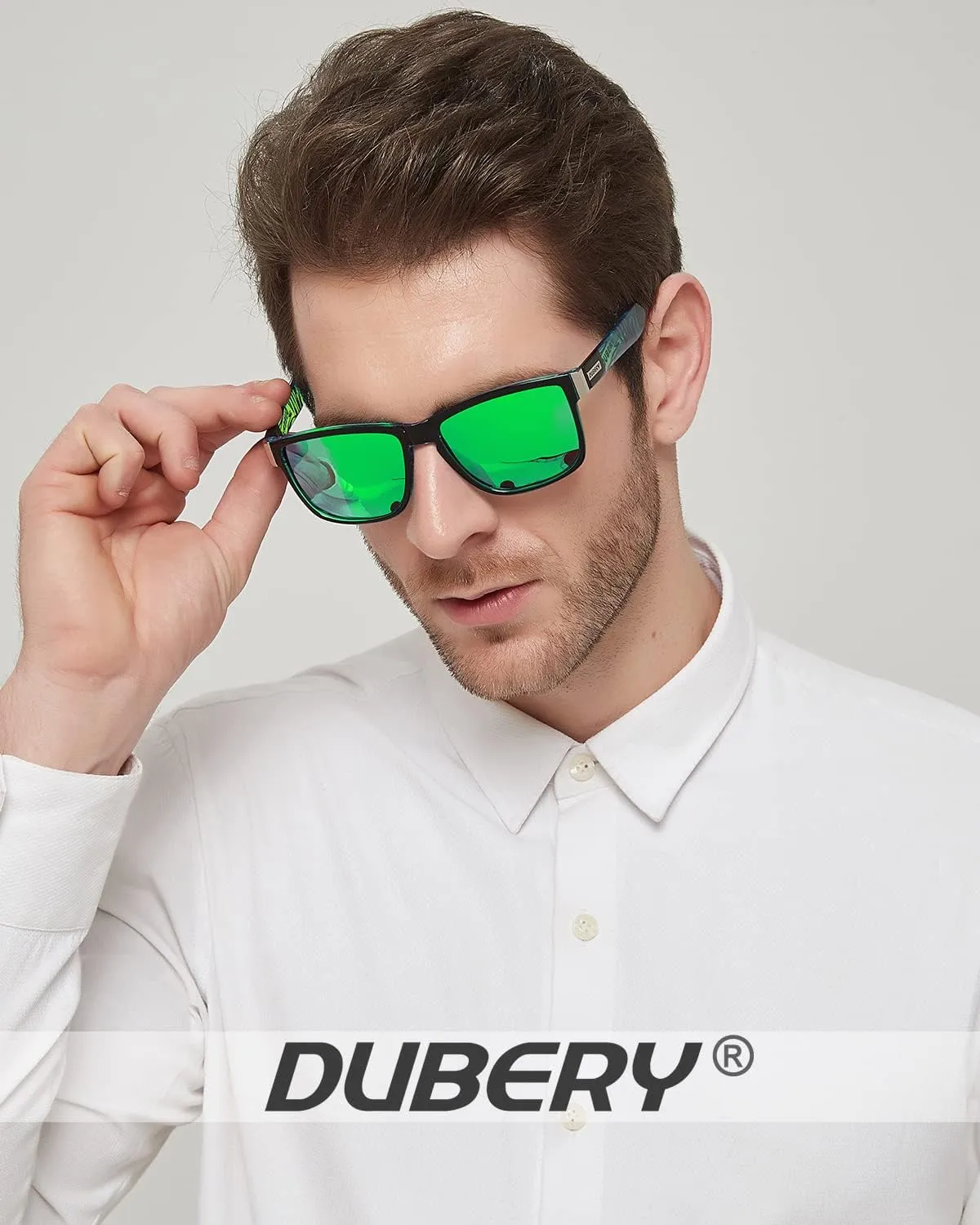 DUBERY Vintage Polarized Sunglasses for Men Women Retro Square Sun Glasses D518