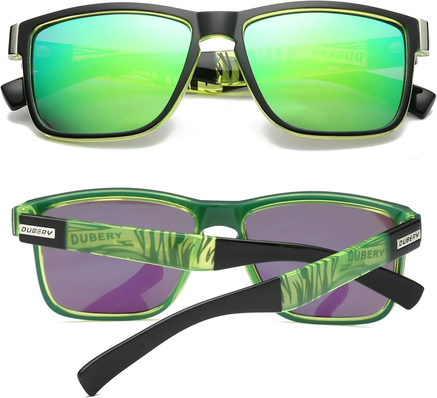 DUBERY Vintage Polarized Sunglasses for Men Women Retro Square Sun Glasses D518