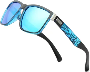 DUBERY Vintage Polarized Sunglasses for Men Women Retro Square Sun Glasses D518