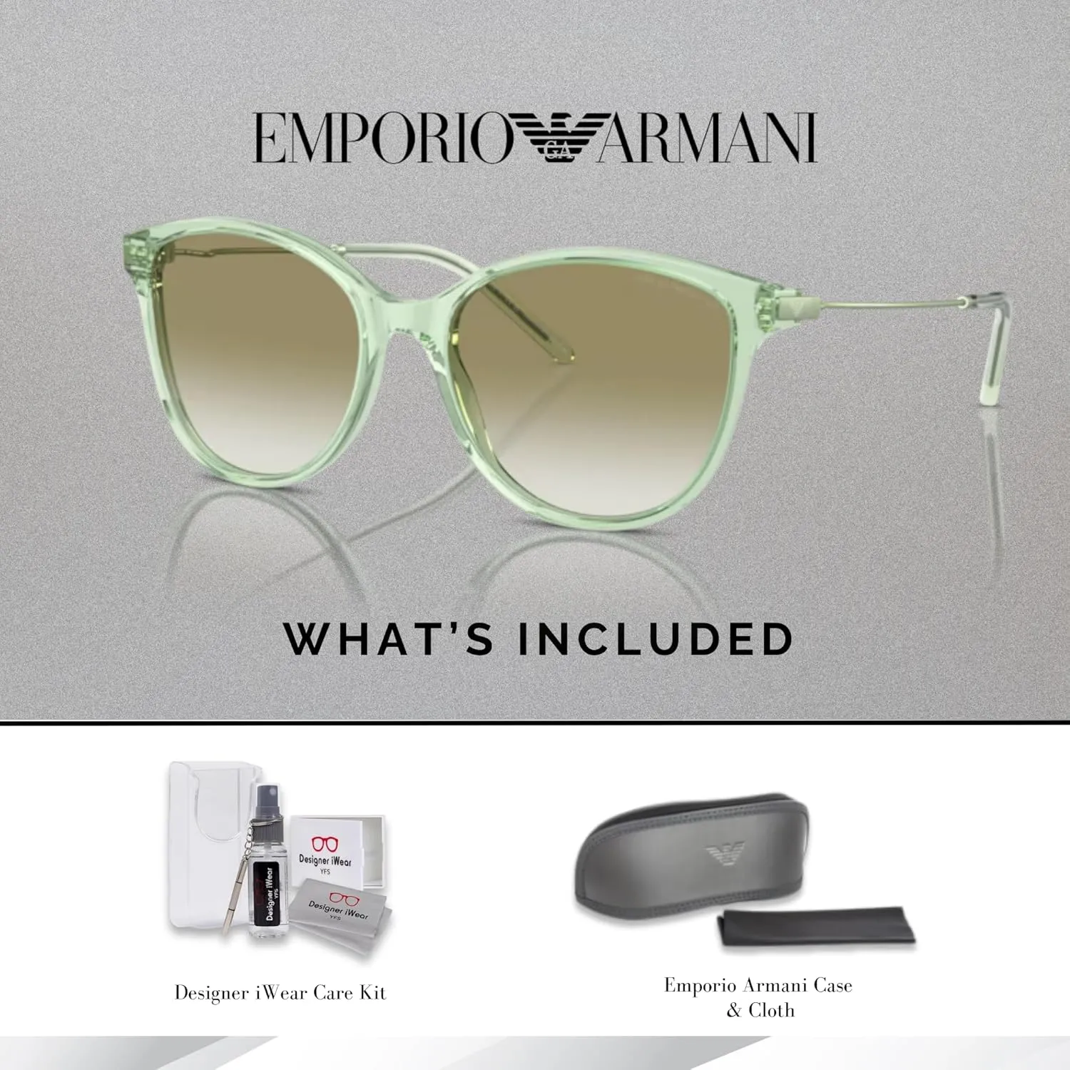 Emporio Armani EA4220 54MM Cat Eye Sunglasses For Women   BUNDLE WIth Designer iWear Complimentary Eyewear Kit