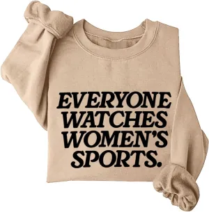 Everyone Watches Womens Sports Crewneck Sweatshirts for Women Casual Workou Graphic Outfits Athletic Loose Fit Tops