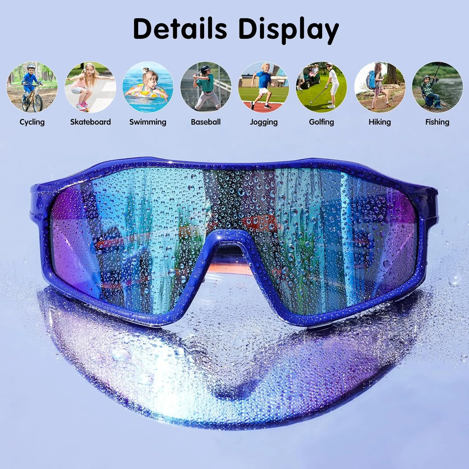 EYEBUDDY Kids Sunglasses Youth Baseball Sunglasses Boys Girls Softball Sports Sun Glasses Polarized UV Protection Age 6-12