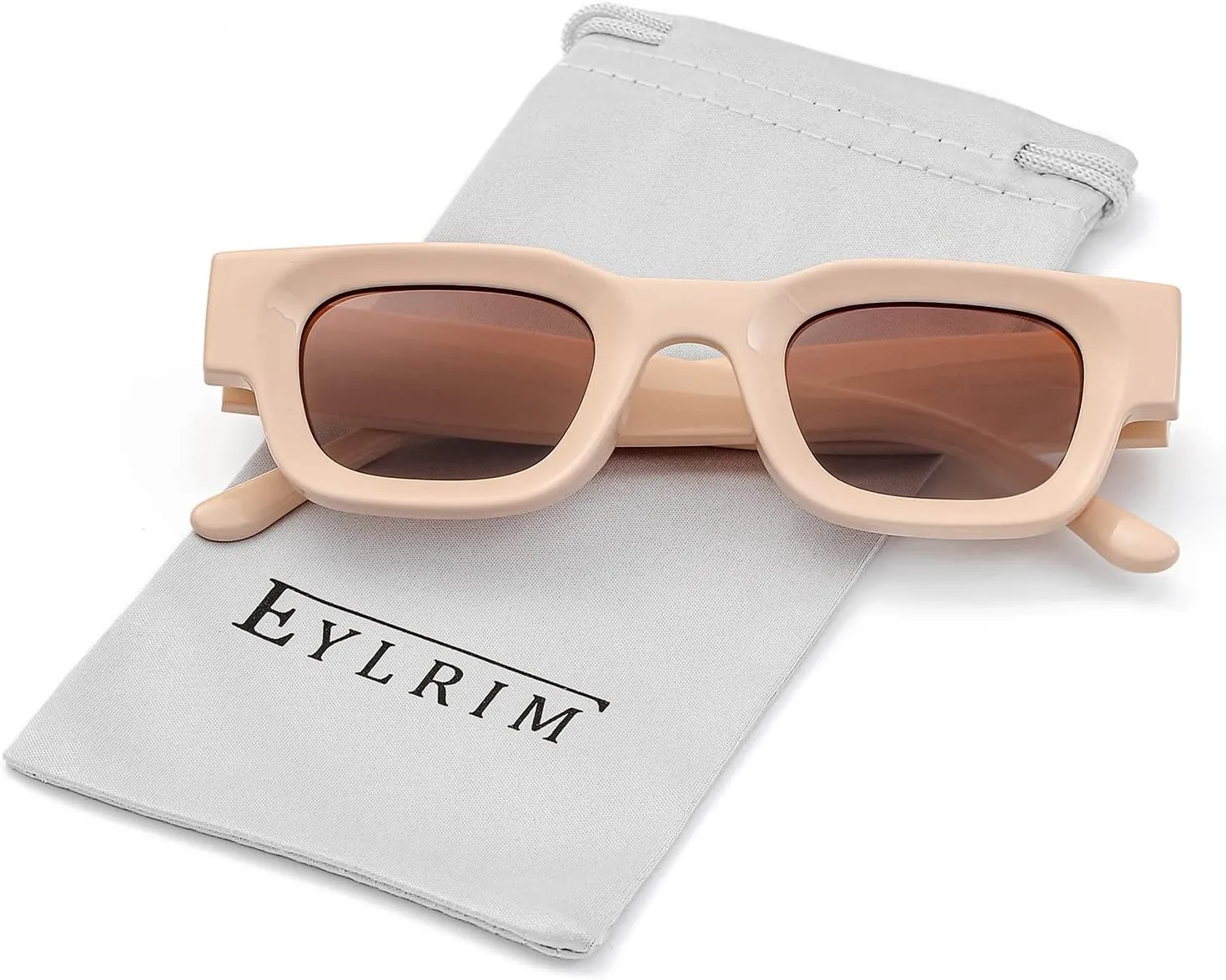 EYLRIM Thick Square Frame Sunglasses for Women Men Chunky Rectangle Polarized Sunglasses UV400 Protection
