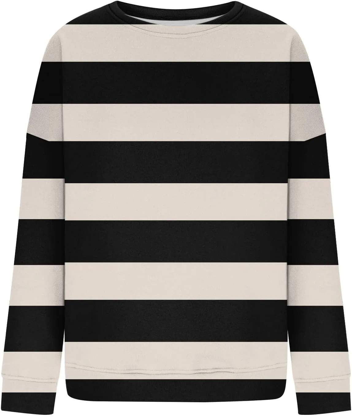 Fall Sweatshirts For Women Crew Neck Striped Pullover Trendy Crop Sweatshirts Winter Long Sleeve Sweaters Plus Size