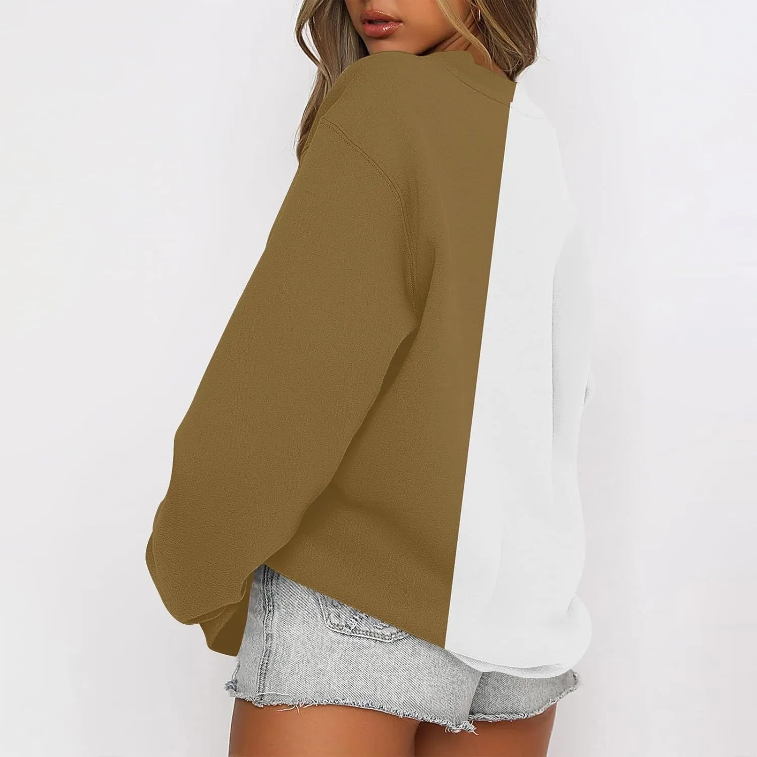 Fall Sweatshirts For Women Fashion 2024 Crewneck Striped Pullover Sweatshirts Trendy Crop Winter Long Sleeve Shirts