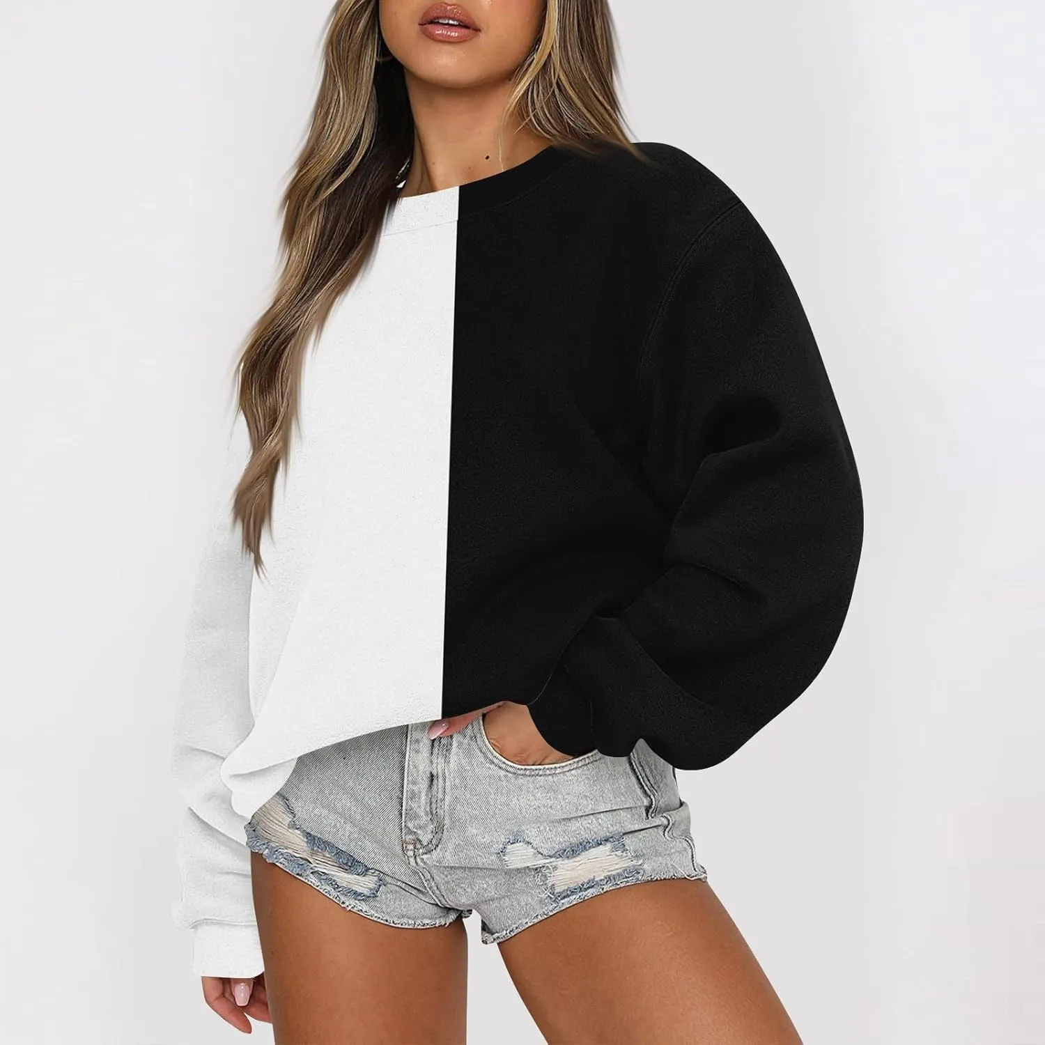 Fall Sweatshirts For Women Fashion 2024 Crewneck Striped Pullover Sweatshirts Trendy Crop Winter Long Sleeve Shirts
