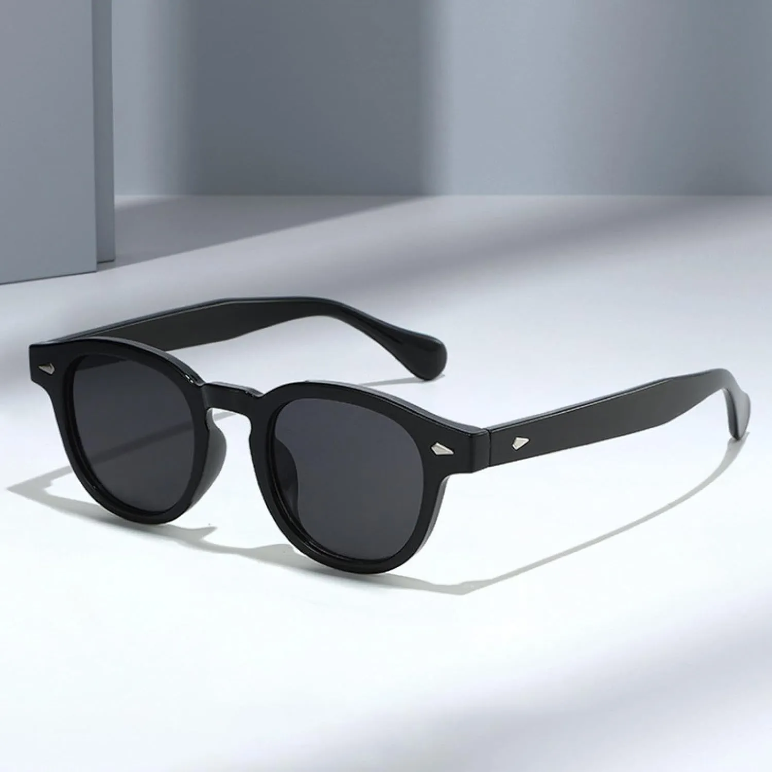 Fashion Candy Color Oval Women Sunglasses Retro Rivets Gradient Uv400