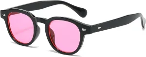 Fashion Candy Color Oval Women Sunglasses Retro Rivets Gradient Uv400