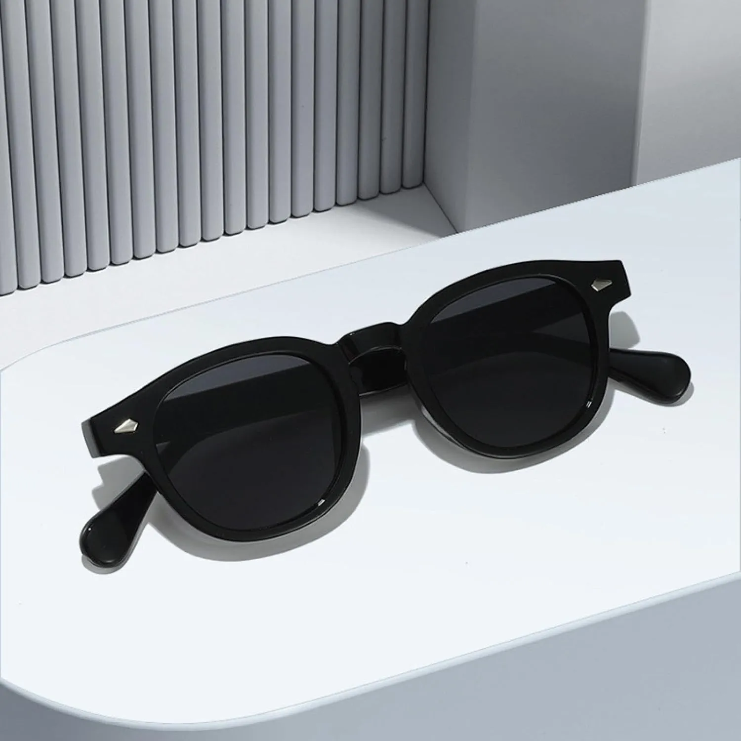 Fashion Candy Color Oval Women Sunglasses Retro Rivets Gradient Uv400