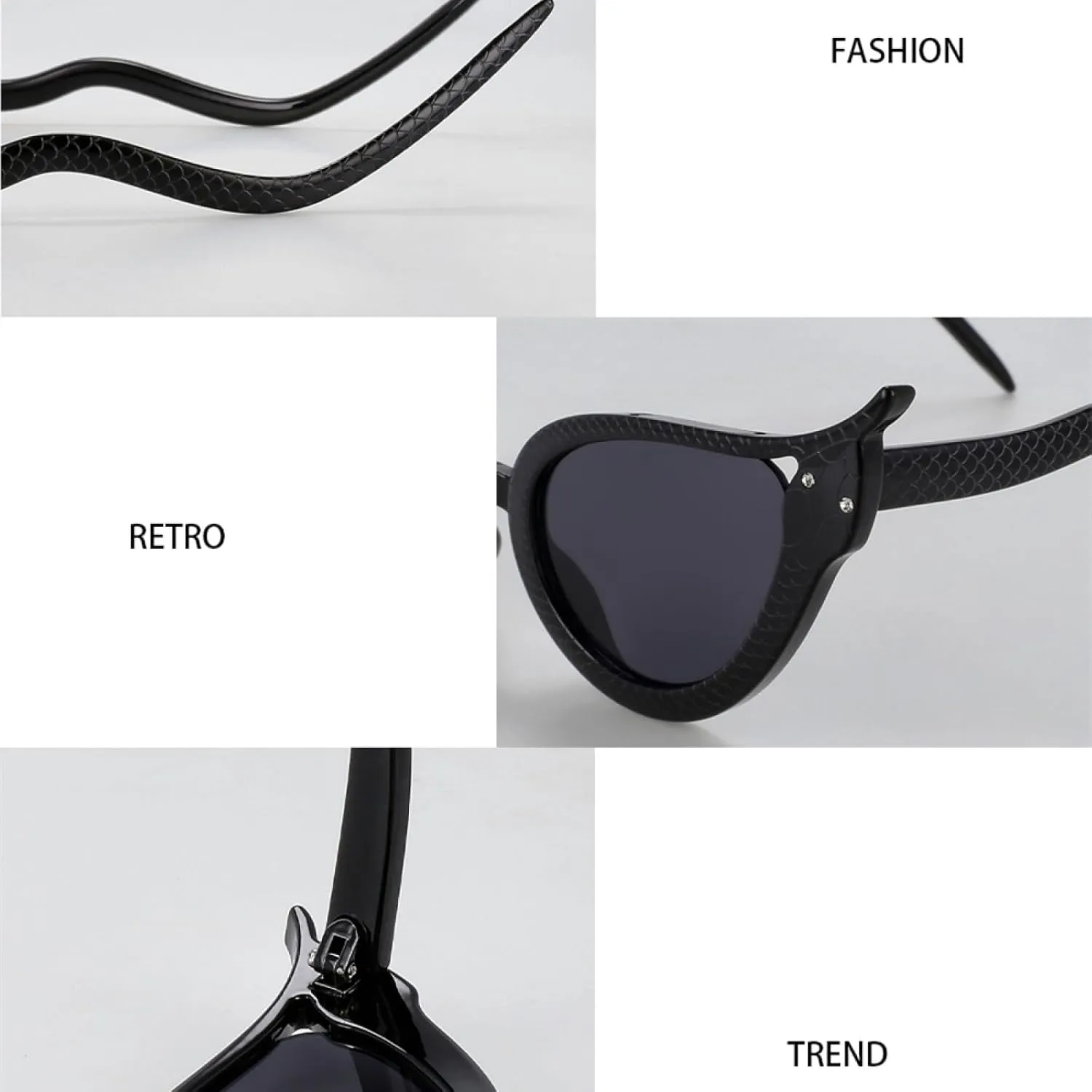 Fashion Cat Eye Women Serpentine Sunglasses Gradient Color Uv400