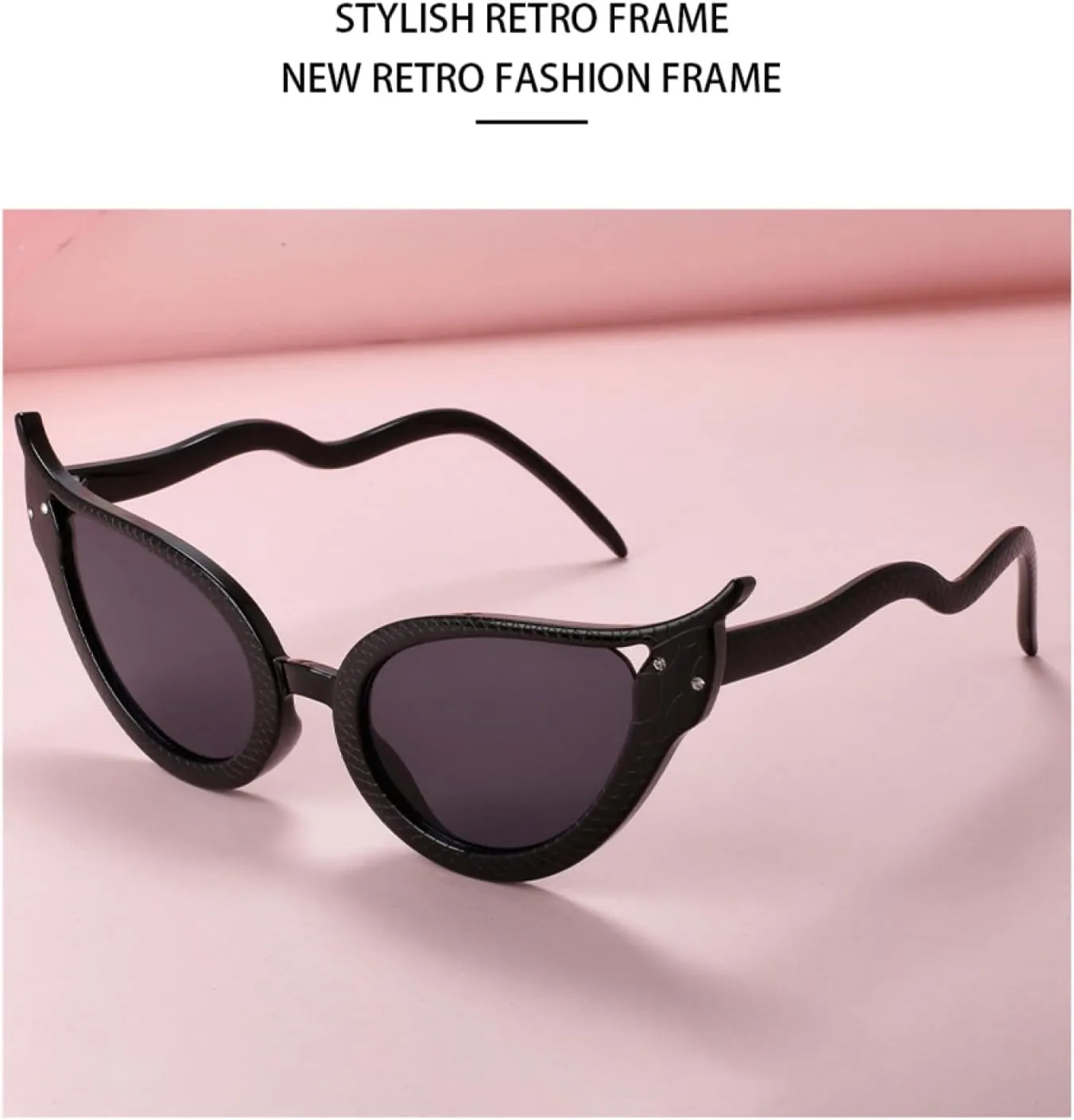 Fashion Cat Eye Women Serpentine Sunglasses Gradient Color Uv400