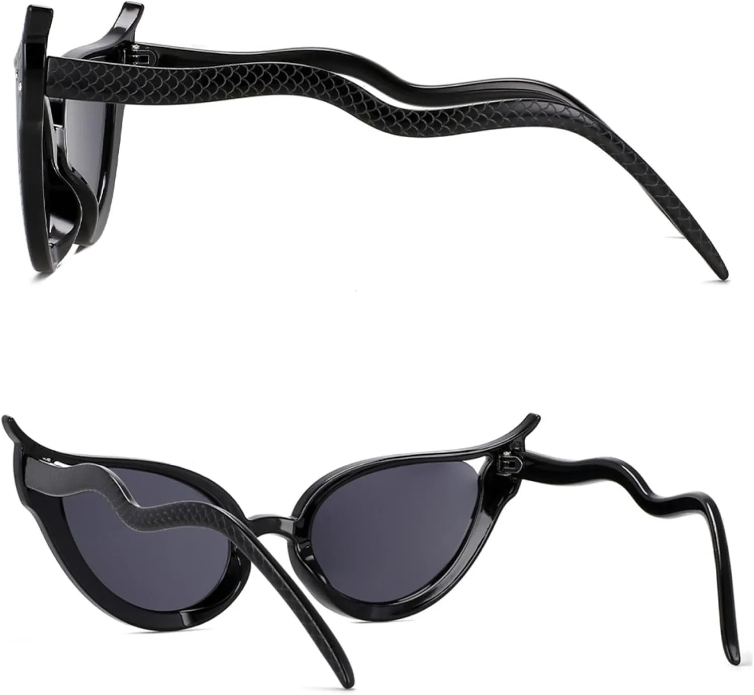 Fashion Cat Eye Women Serpentine Sunglasses Gradient Color Uv400