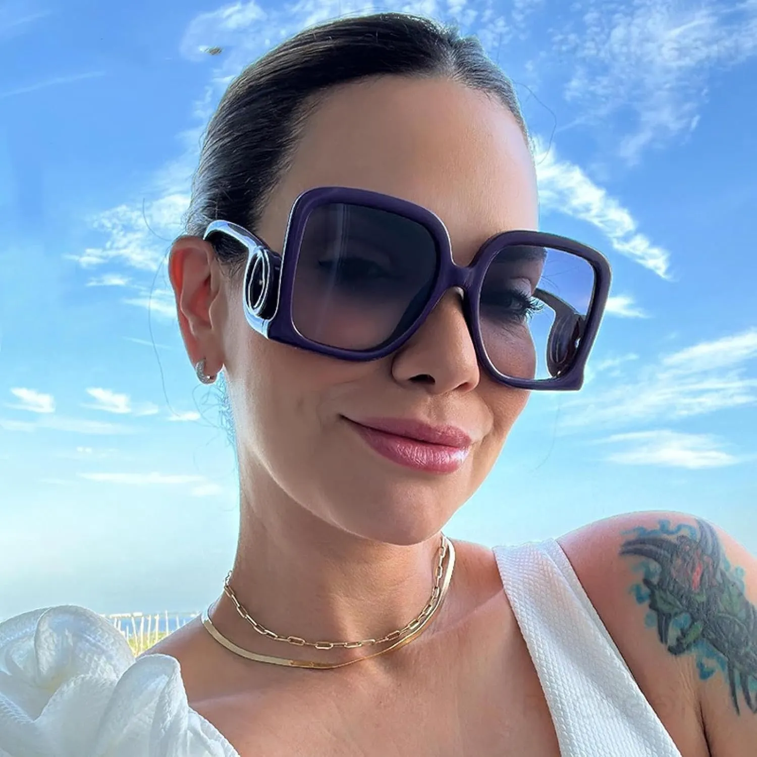 Fashion Gradient Oversized Sunglasses Women Frame Sun Glasses Vintage