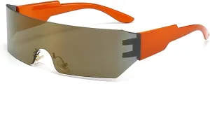 Fashion One Piece UV400 Sunglasses Men And Women Outdoor Sports Vacation Party Sunglasses