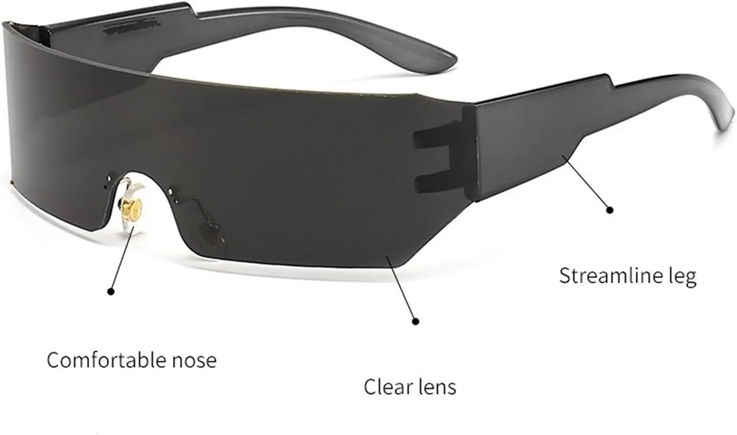 Fashion One Piece UV400 Sunglasses Men And Women Outdoor Sports Vacation Party Sunglasses